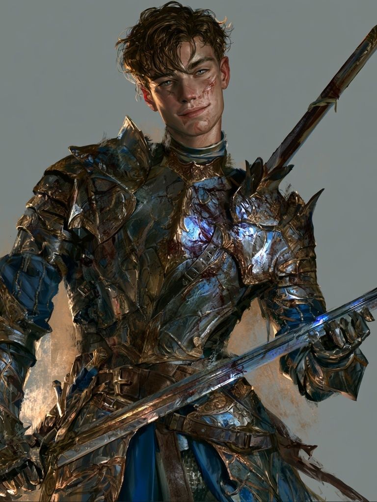 Armored Knight Portrait Print. poster detail