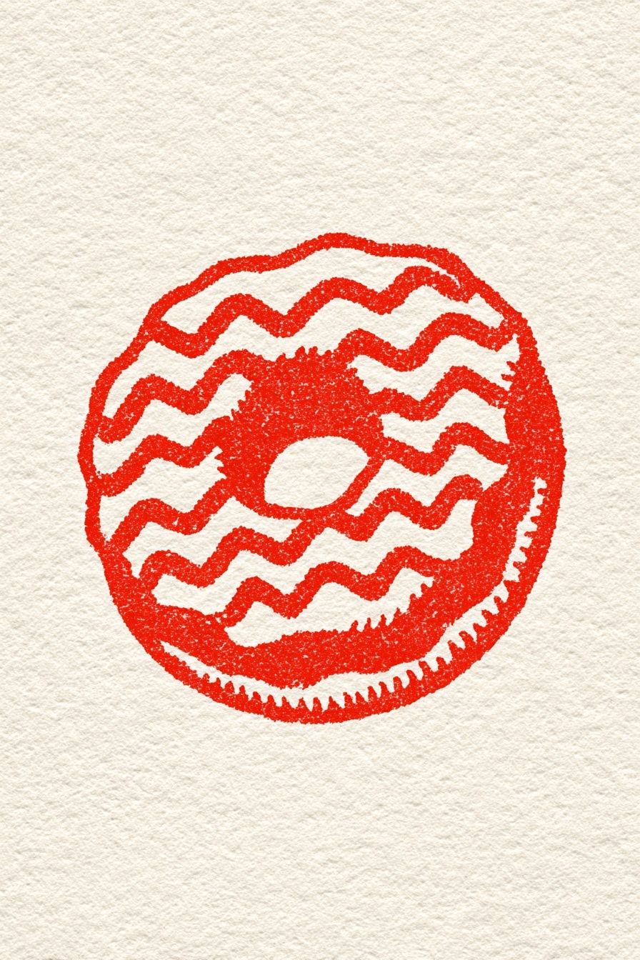 Red Donut Illustration Print. poster detail