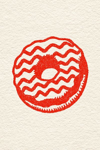 Red Donut Illustration Print.