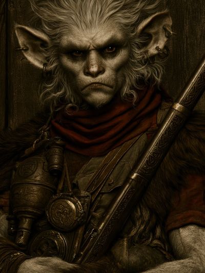 Fantasy Goblin Warrior Illustration Poster. poster