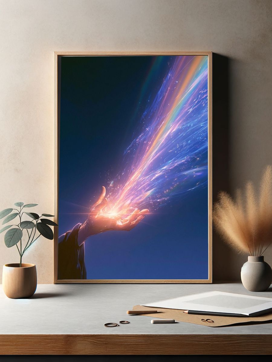 Cosmic Energy Hand Illustration Poster. — room view 2