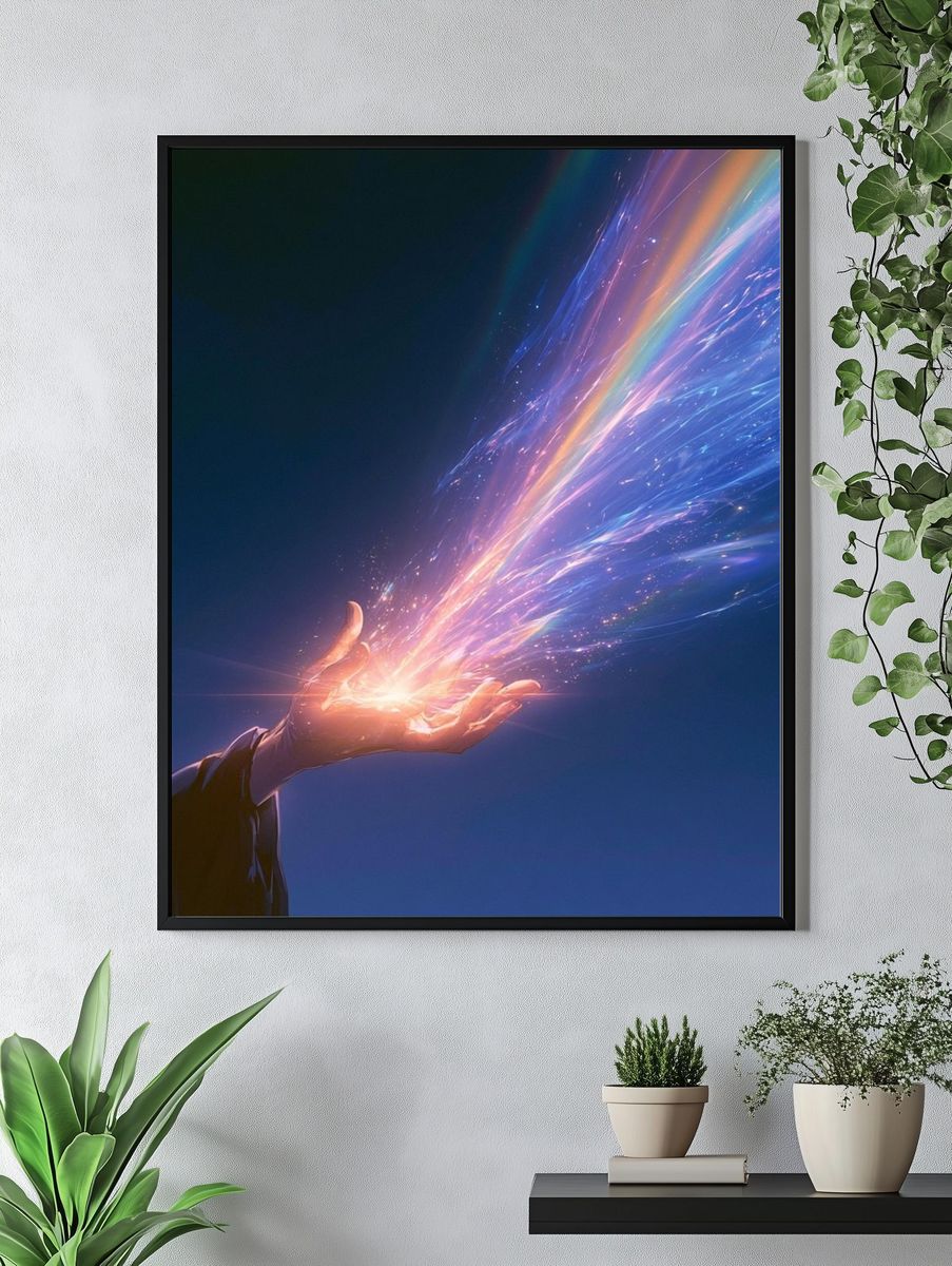 Cosmic Energy Hand Illustration Poster. — room view 4