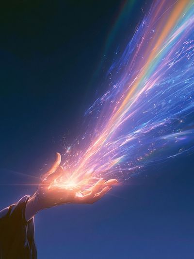Cosmic Energy Hand Illustration Poster. poster