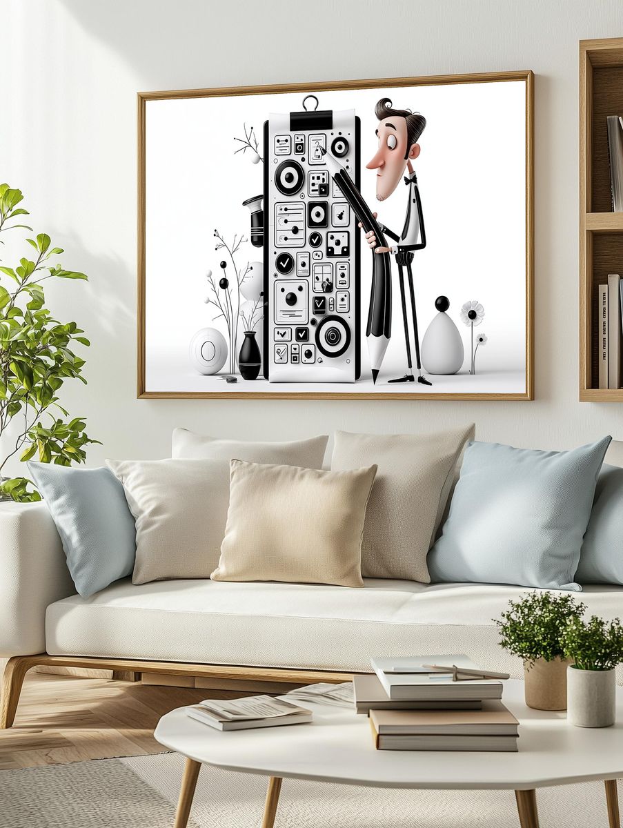 Surreal Designer Illustration Poster. — room view 2