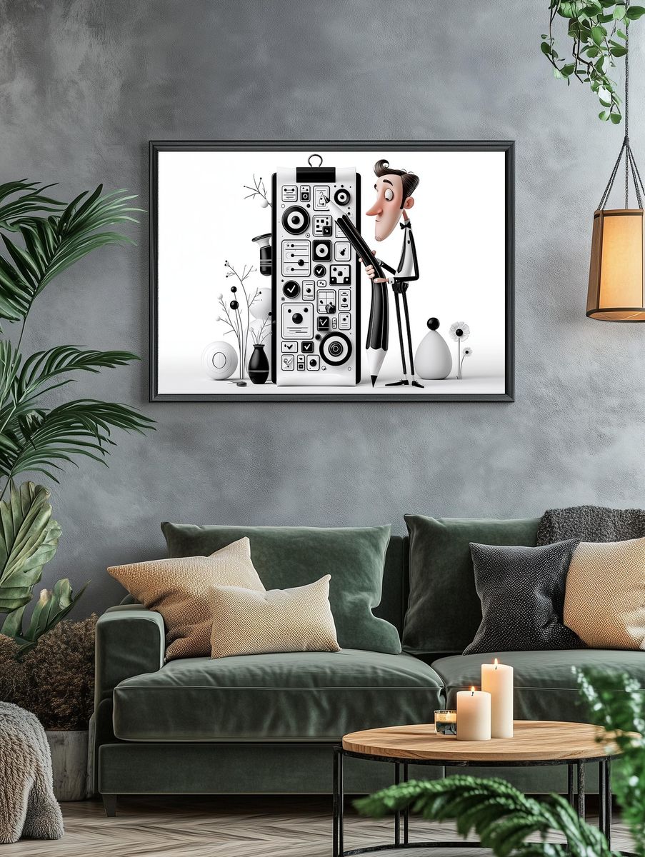 Surreal Designer Illustration Poster. — room view 4