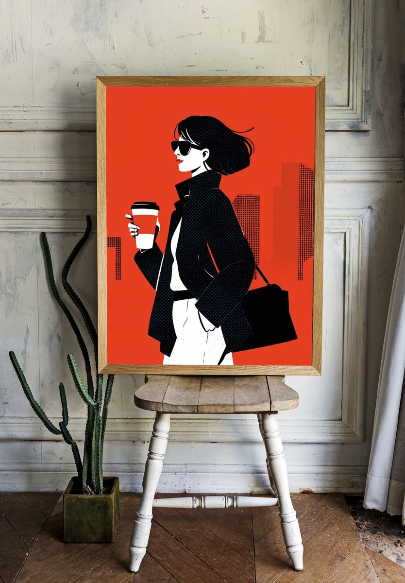 Urban Fashion Illustration Poster. — room view 1