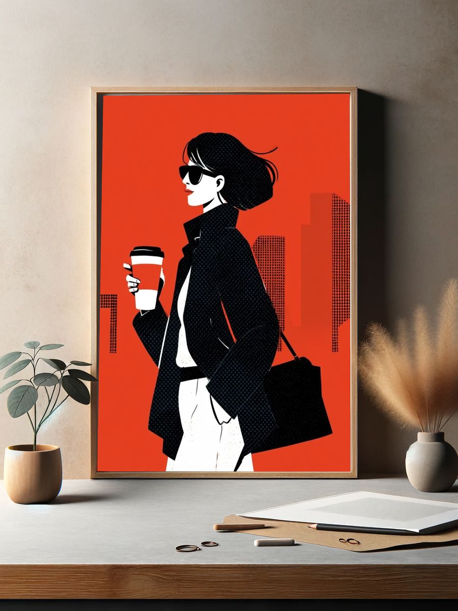 Urban Fashion Illustration Poster. — room view 2