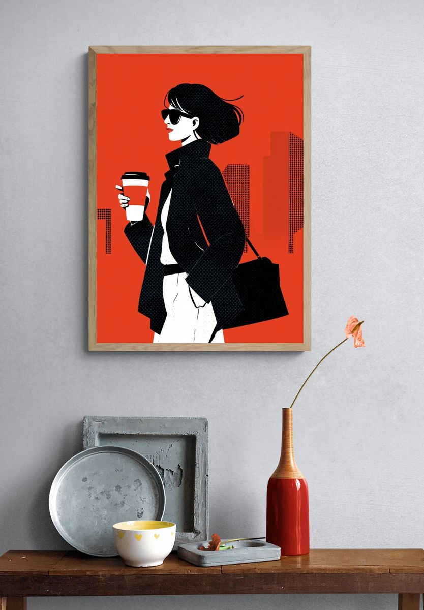 Urban Fashion Illustration Poster. — room view 3