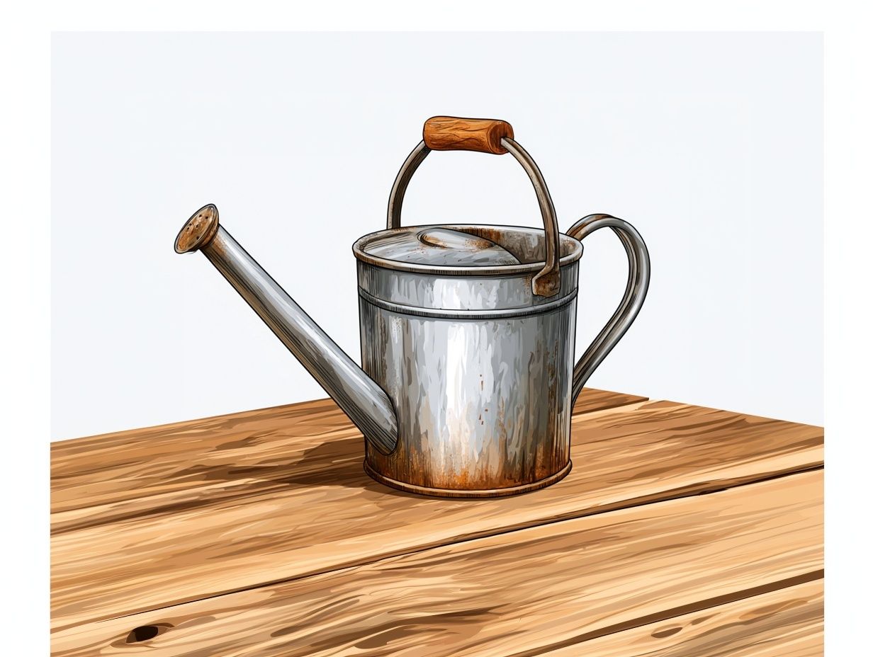 Rustic Watering Can Illustration Poster. poster detail