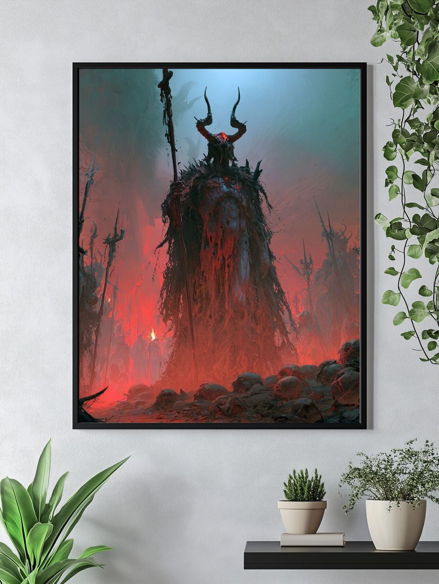 Demonic Ritual Scene Fantasy Print. — room view 4