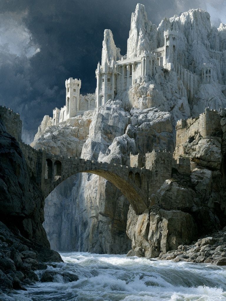 Mountain Fortress Fantasy Print. poster detail
