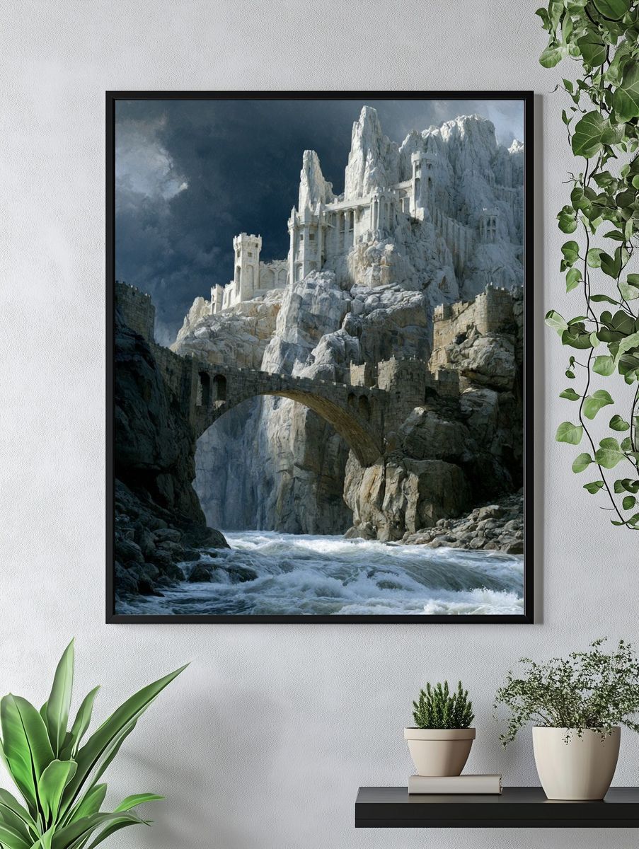 Mountain Fortress Fantasy Print. — room view 4