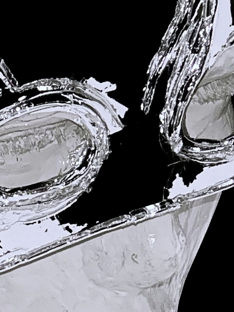 Chrome Abstract Face Poster. poster — illustration art