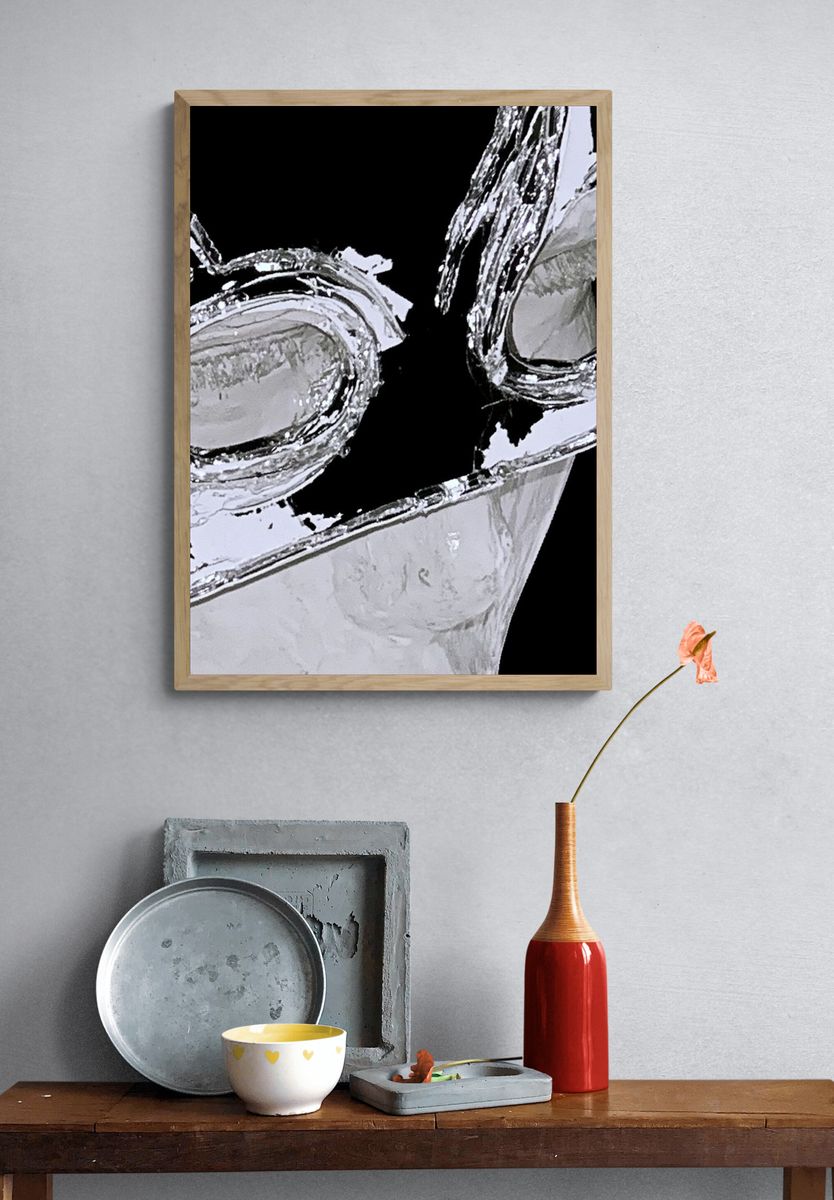 Chrome Abstract Face Poster. — room view 3
