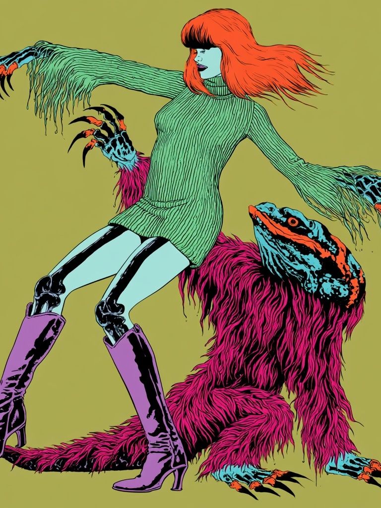 Surreal Monster Fashion Poster. poster — illustration art