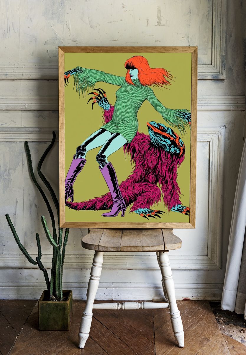 Surreal Monster Fashion Poster. room preview
