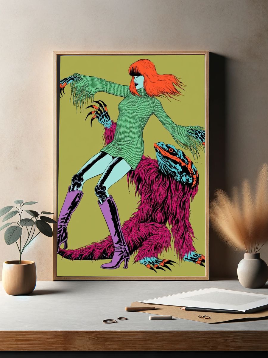 Surreal Monster Fashion Poster. — room view 2