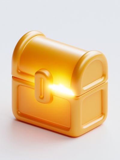 Golden Treasure Chest Illustration Poster. poster