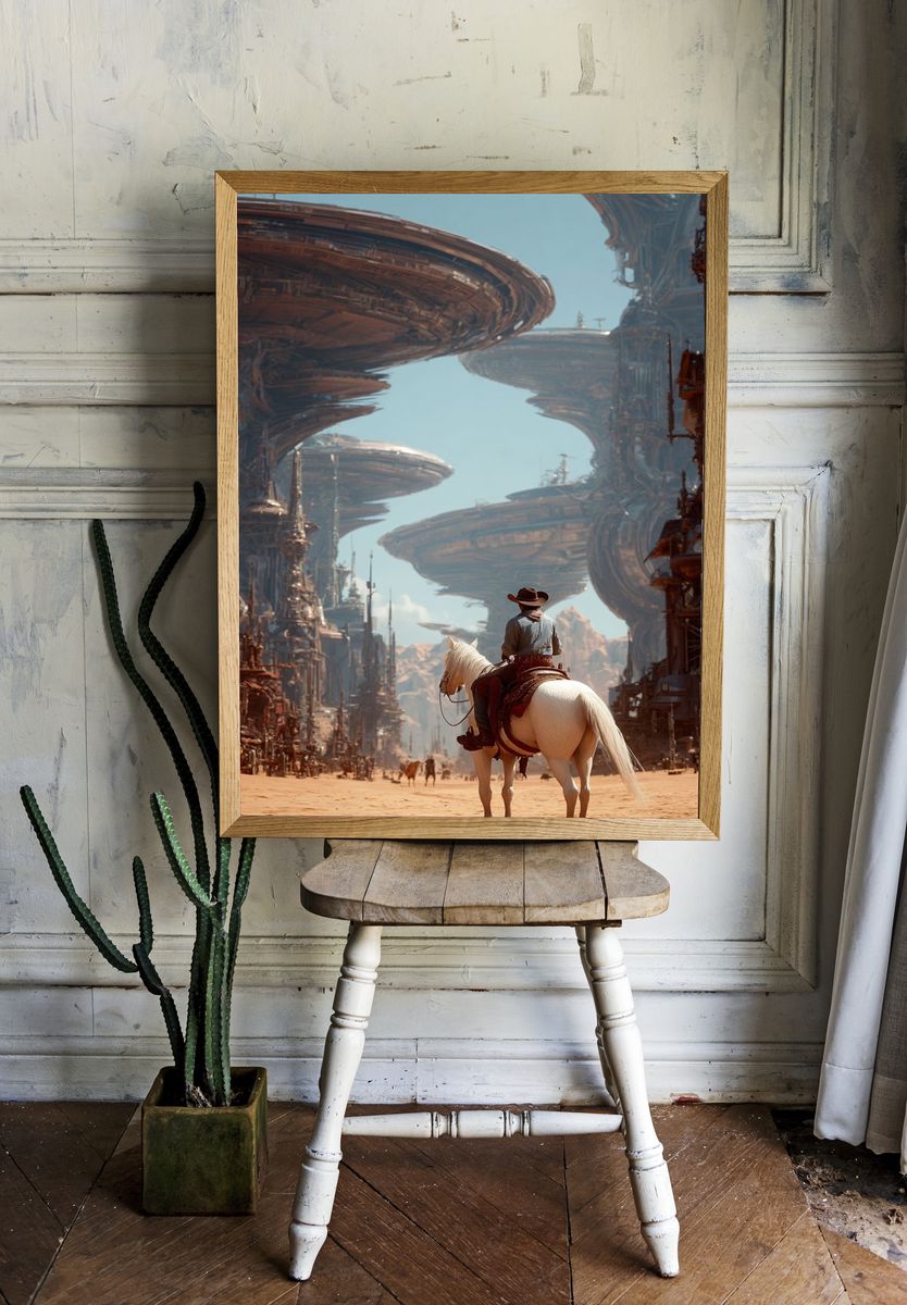 Desert Cowboy Sci-Fi Poster. — room view 1