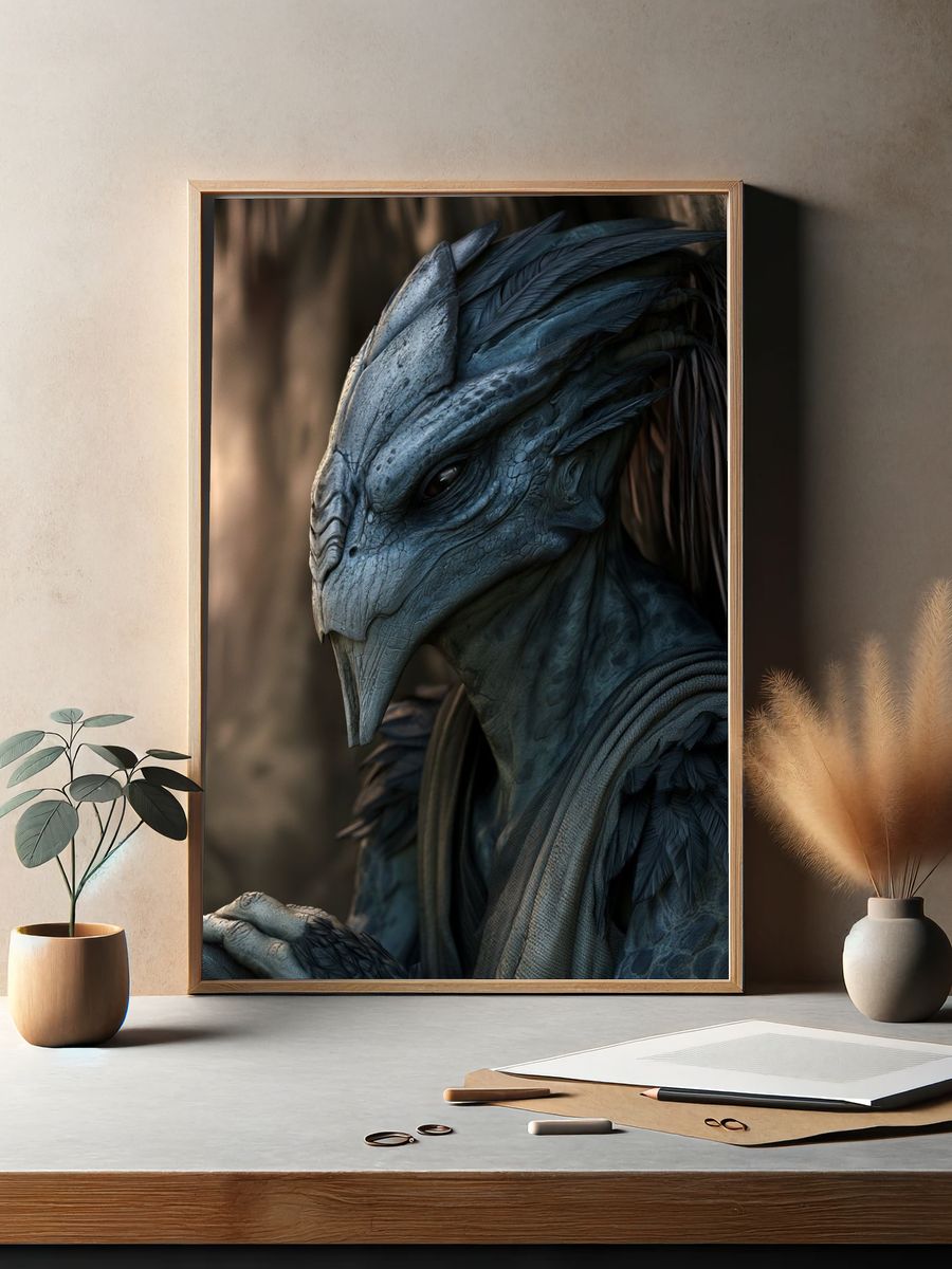 Fantasy Dragon Portrait Print. — room view 2