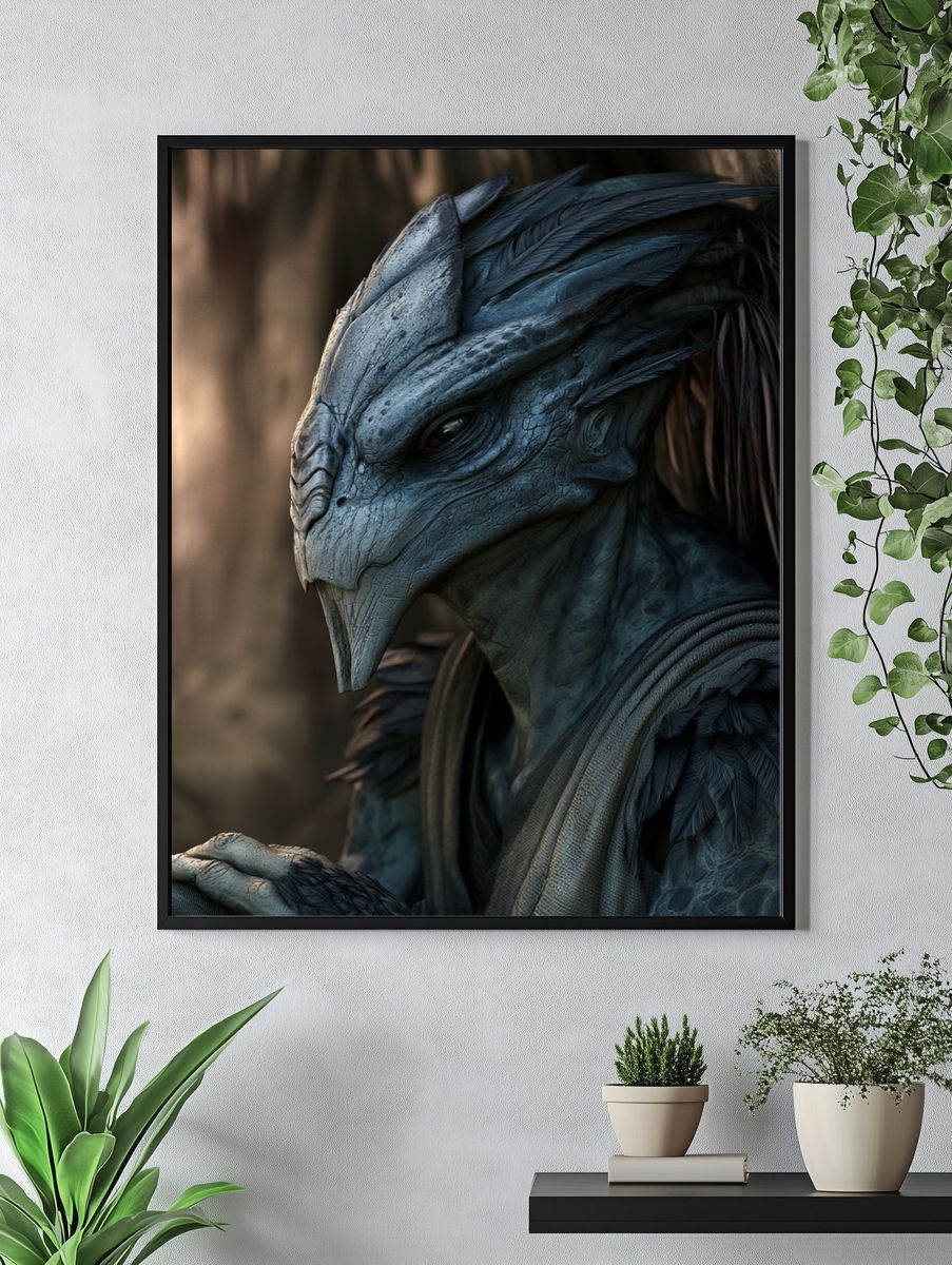 Fantasy Dragon Portrait Print. — room view 4