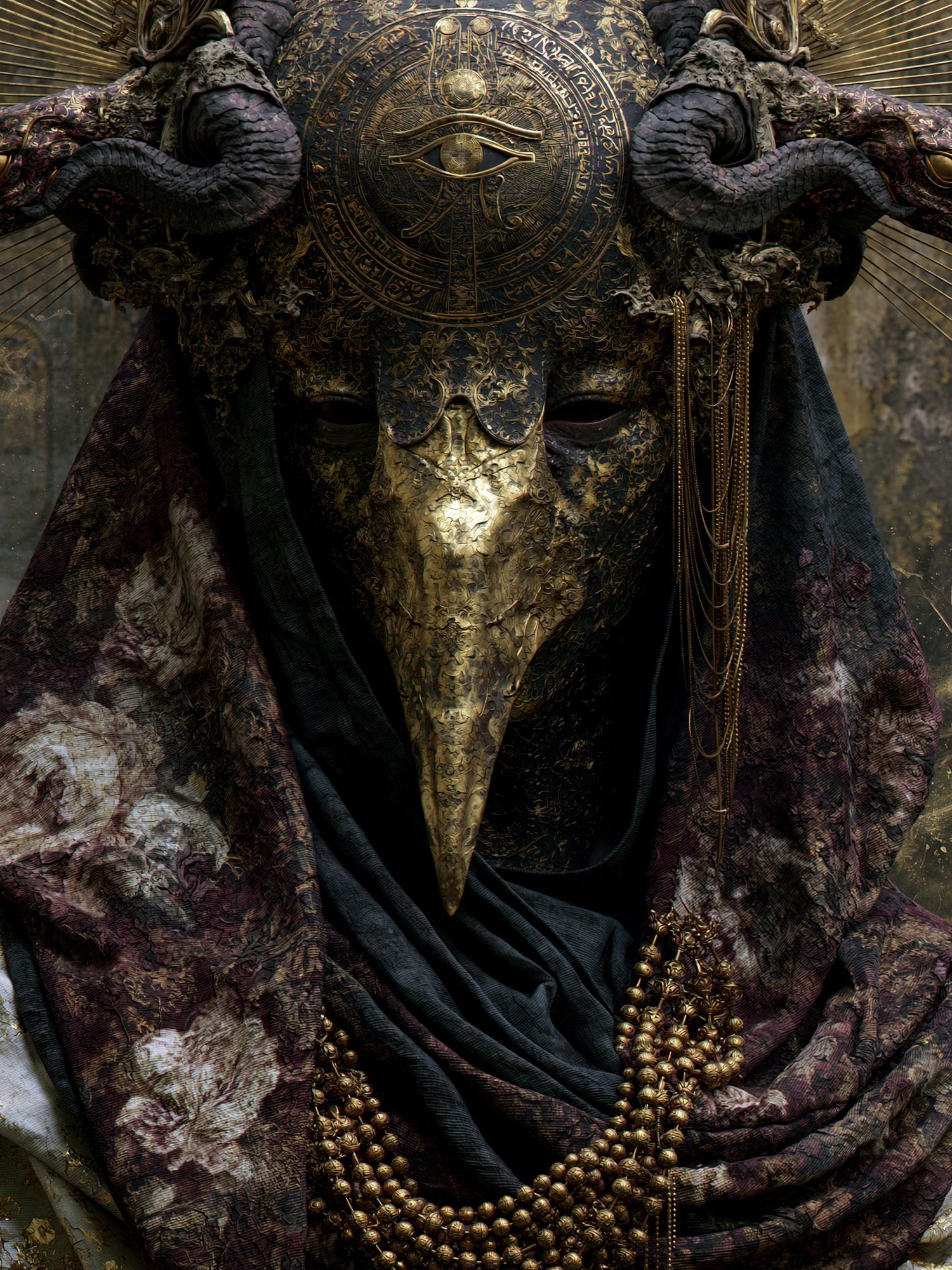 Anubis Mask Surrealism Print. poster — illustration art