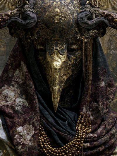 Anubis Mask Surrealism Print. poster