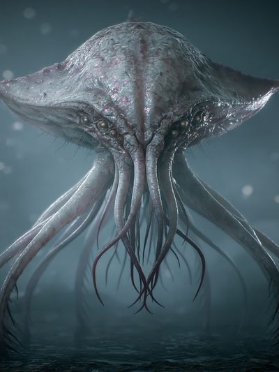 Alien Sea Creature Illustration Poster. poster print