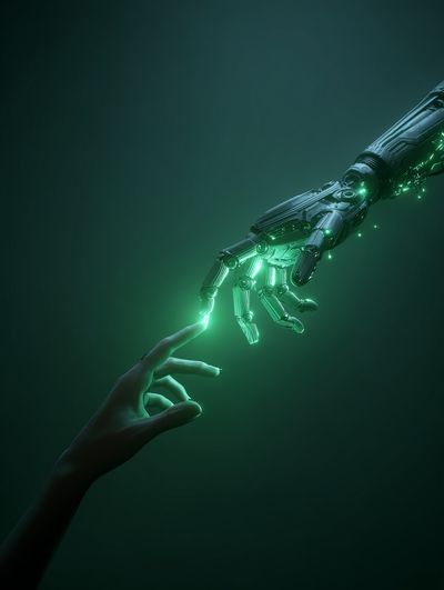Human and Robot Touch — Sci-Fi Print. poster print