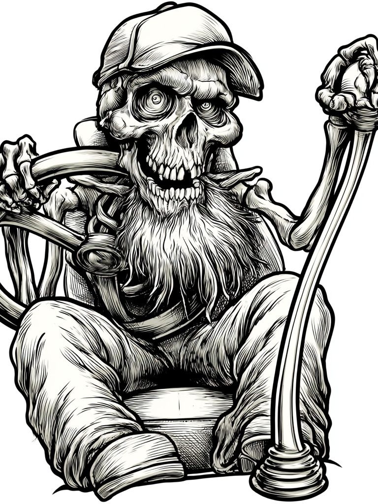Skeleton Driver Illustration Poster. poster detail