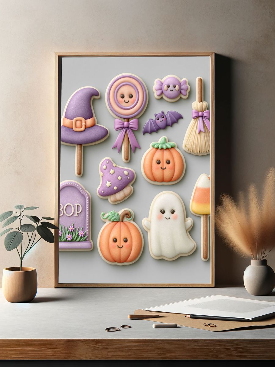 Halloween Candy Illustration Poster. — room view 2
