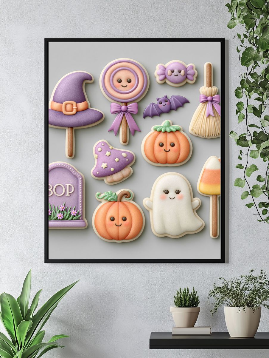 Halloween Candy Illustration Poster. — room view 4