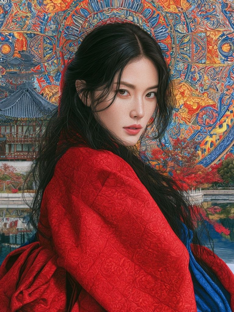 Korean Portrait Digital Art Poster. poster detail