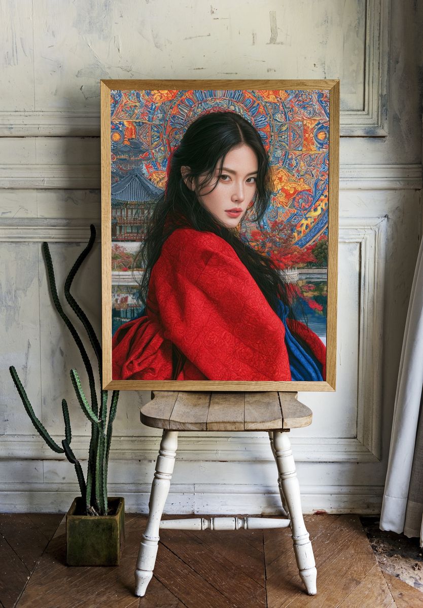 Korean Portrait Digital Art Poster. room preview