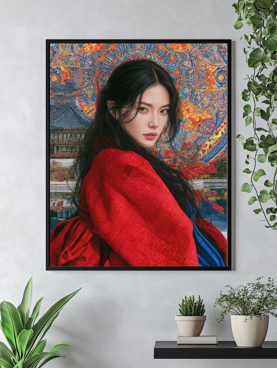 Korean Portrait Digital Art Poster. — room view 4