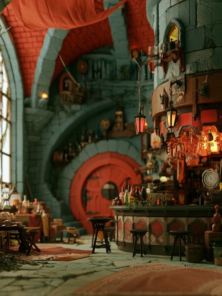 Enchanted Tavern Interior Illustration Poster. poster detail