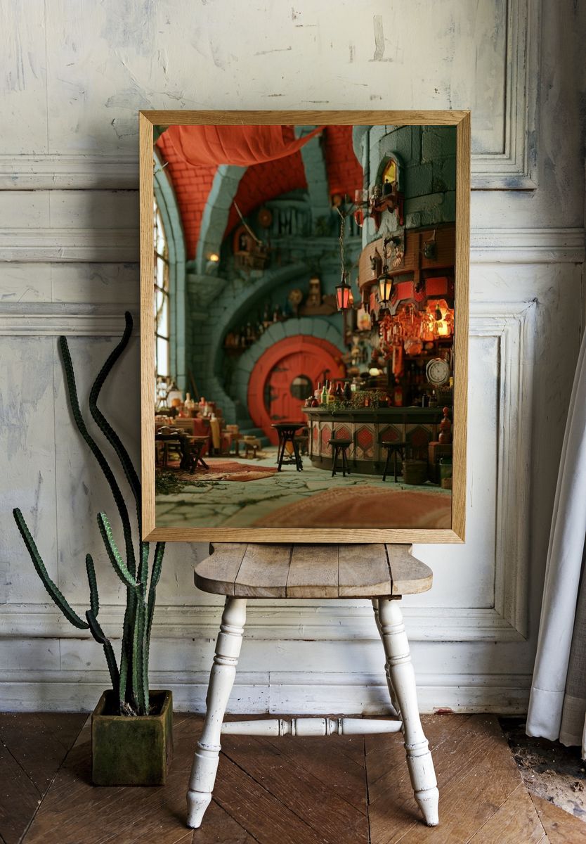 Enchanted Tavern Interior Illustration Poster. room preview