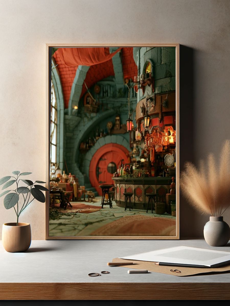 Enchanted Tavern Interior Illustration Poster. — room view 2