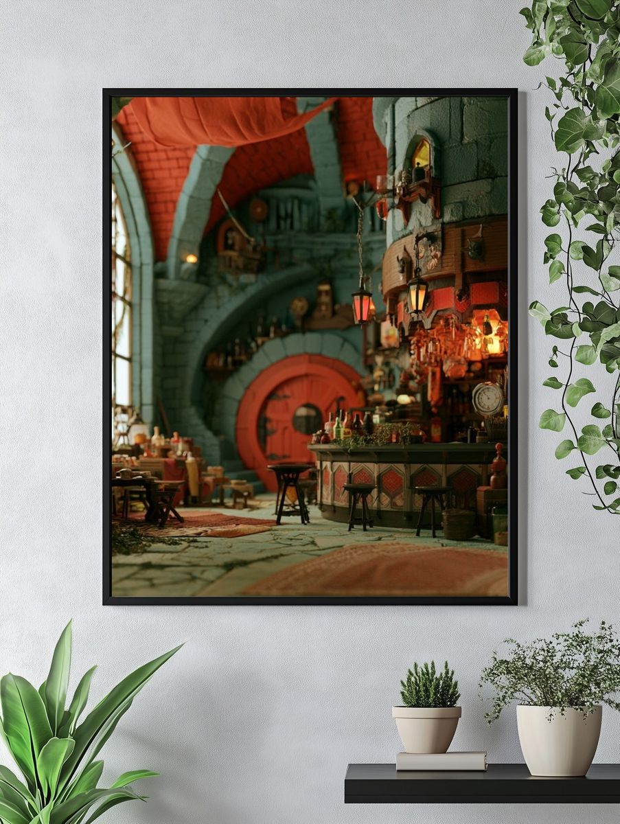Enchanted Tavern Interior Illustration Poster. — room view 4