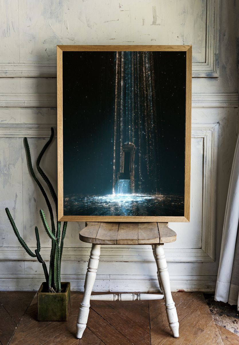 Cosmic Throne Digital Art Poster. — room view 1