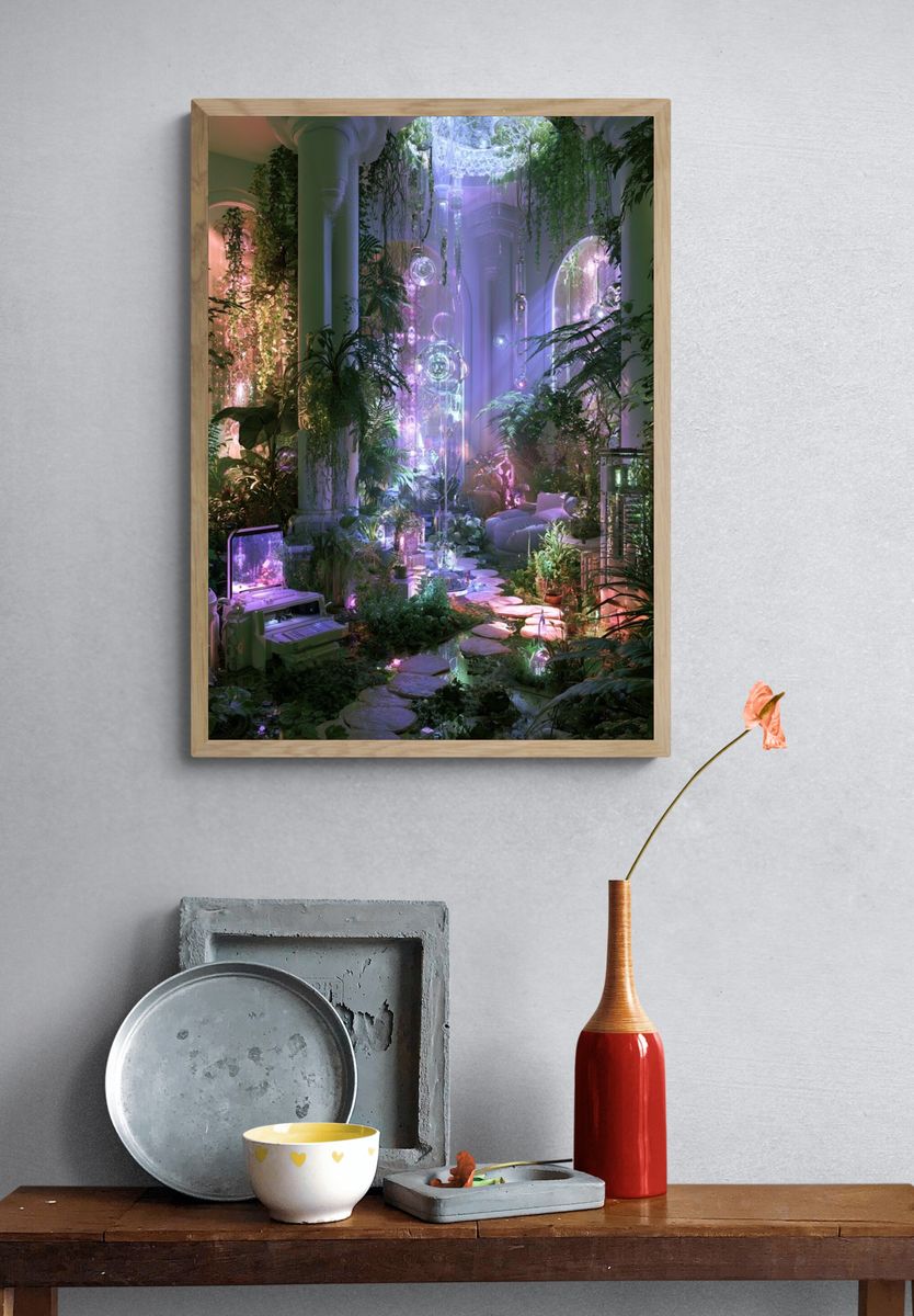 Enchanted Neon Conservatory Poster. — room view 3