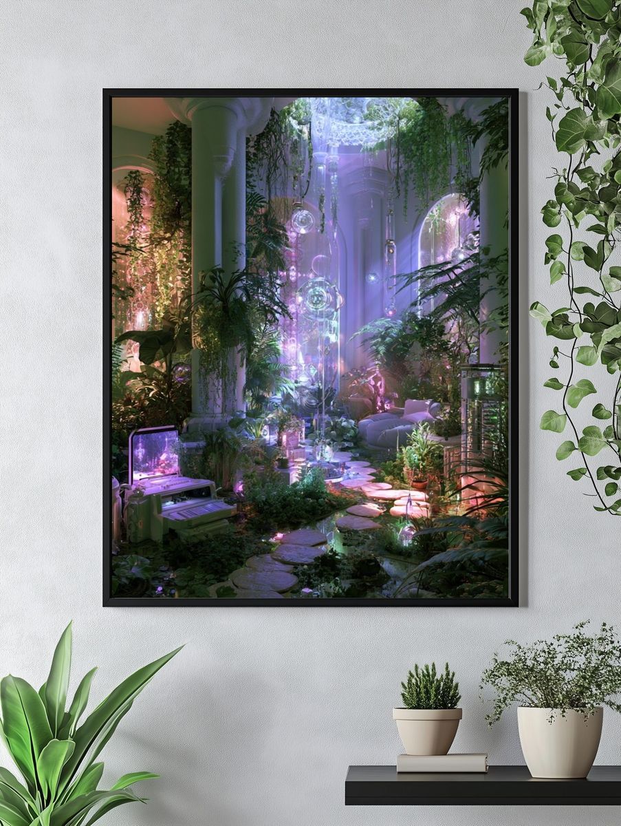 Enchanted Neon Conservatory Poster. — room view 4