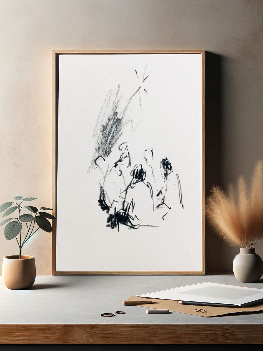 Dark Warrior Digital Art Poster. — room view 2