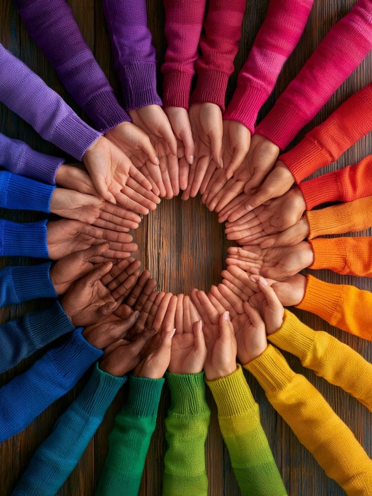 Hands Circle Rainbow Poster. poster detail