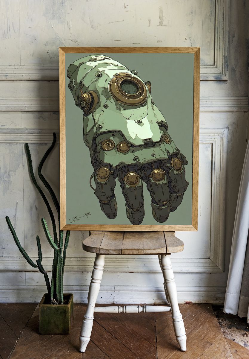 Mechanical Hand Illustration Poster. room preview