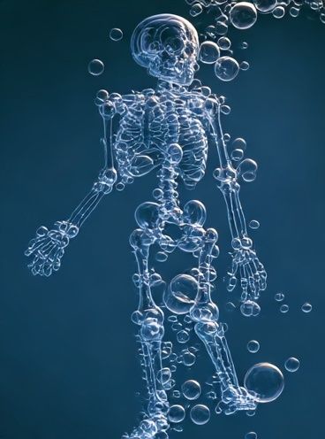 Bubble Skeleton Illustration Poster. poster — illustration art
