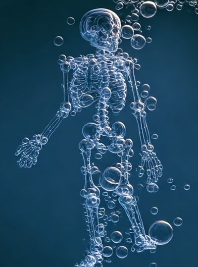 Bubble Skeleton Illustration Poster.