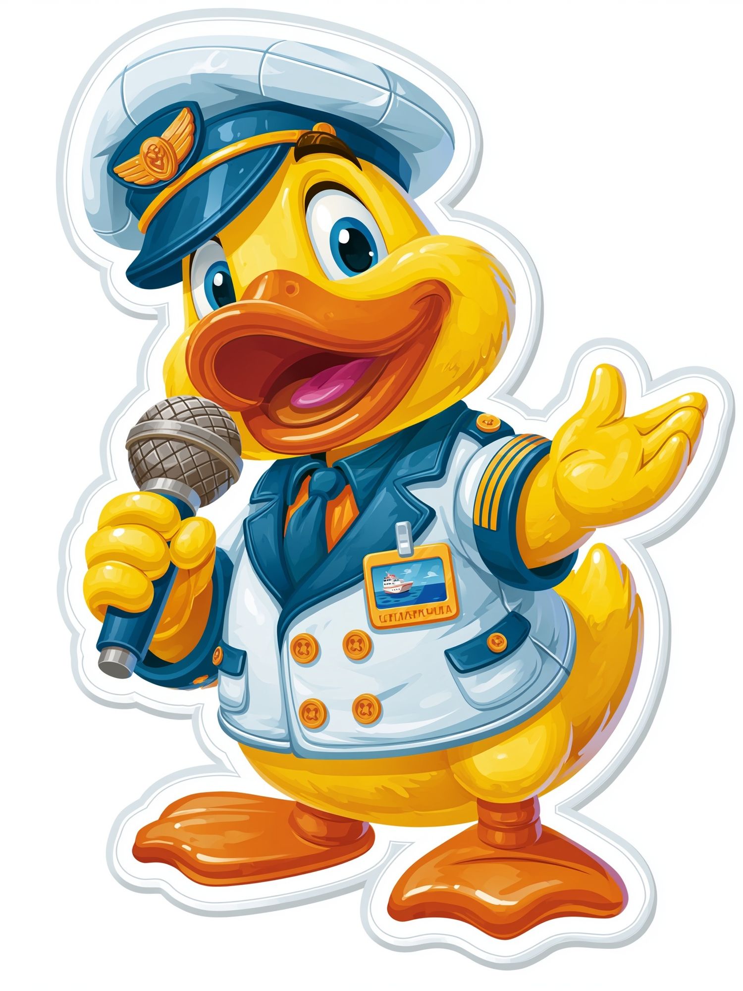 Singing Duck Cartoon Poster. poster — illustration art