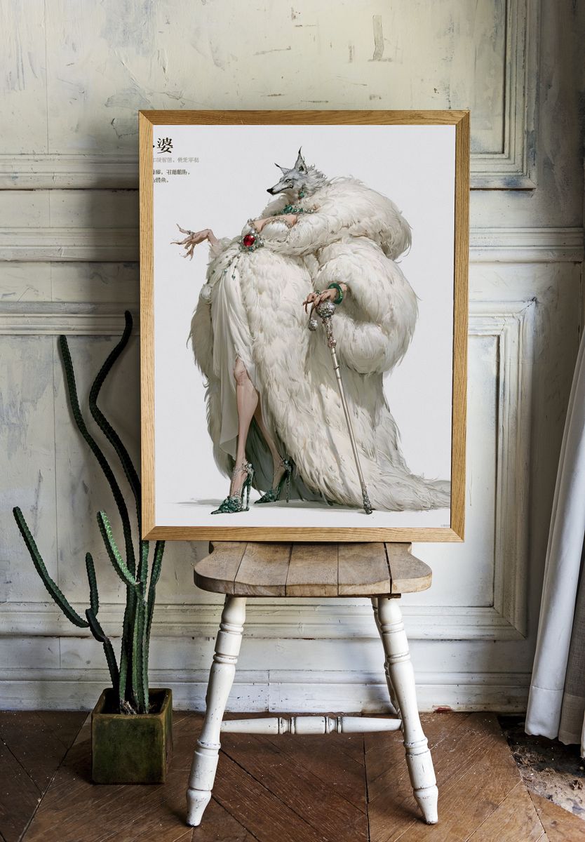 Wolf Empress Fashion Poster. — room view 1