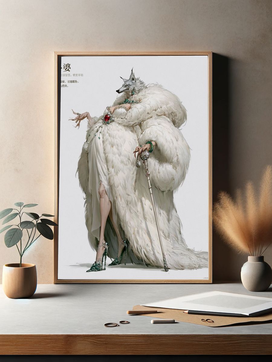 Wolf Empress Fashion Poster. — room view 2